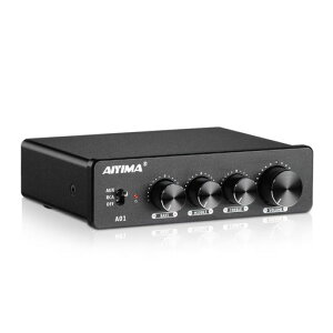 AIYIMA A01 2.0/2.1 �`�����l���A���v 100W*2 �p���[�A���v RCA&AUX TPA3116D2*2+NE5532DR*3 �N���XD �ቹ�ƍ����̃R���g���[���t�� �z�[���X�s�[�J�[�p (�d���t��)