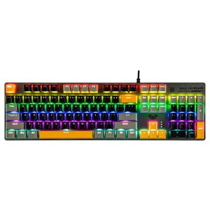 MechLands Aula S500 �L���Q�[�~���O�L�[�{�[�h 100%�t���T�C�Y ���J�j�J���L�[�{�[�h �e���L�[�t�� 104�L�[ NKRO �����L�[�L���b�v RGB�o�b�N���C�g�t�� PC & e�X�|�[�c���� �l�ԍH�w�݌v(Black&Grey,
