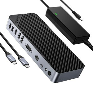 ORICO20-in-1USB-C�h�b�L���O�X�e�[�V����4��ʑΉ�2��DPHDMI&VGA����10GbpsUSB-C/5GbpsUSB-A�|�[�g/�C�[�T�l�b�g/�I�[�f�B�I/SD/TF�J�[�h