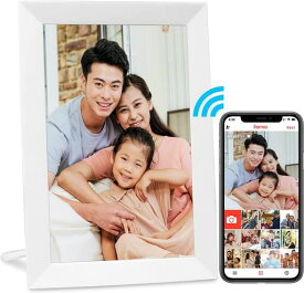 AEEZO デジタルフォトフレーム WIFI対応 10.1インチ 16GB内蔵 1280*800解像度 タッチパネル IPS広視野角 写真/動画/USBメモリ対応/壁に取り付け可能/カレンダー/アラーム機能付き 無料アプリ(ホワイト)