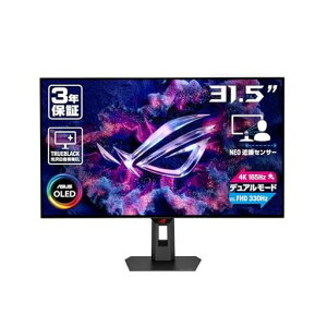 ROGStrixOLEDXG32UCWG/�Q�[�~���O���j�^�[/31.5�C���`/4K/TrueBlack����L�@EL�p�l��/4K165Hz��FHD330Hz�̐ؑւ��\/0.03ms�̍�������/DisplayHDR400