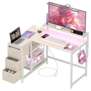 LunarLight PC�p�\�R���f�X�N ��108���s��80����71.8cm �e�����[�N L�^�f�X�N�E���E�g�݊������R 3�i���߃��j�^�[��(10~33.5cm�Ή�) �����o���ƃR���Z���g�t�� ���[�����Ղ� �Q�[�~���O�f�X�N �I�t�c