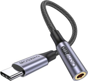 MOSWAGUSBC�w�b�h�t�H���W���b�N�ϊ��A�_�v�^�AUSBC3.5mm3��4�Ƀw�b�h�t�H��DAC���ڑϋv���P�[�u��Type-C3.5mm3��4�ɃI�[�f�B�I�ϊ��A�_�v�^