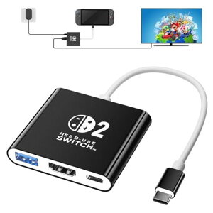 Switch2�h�b�N�y�V�X�e���o�[�W����21.0.0�ȏ�ɑΉ��zSwitch2�e���r�ڑ��o��HDMI2.04K@60Hz/PD100W/USB3.0����3in1���@�\�X�C�b�`2�h�b�N�y�ʏ��^�����^�ѕ֗������\�`�b�v