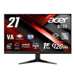Acer Nitro 21�C���` VA 120Hz �t��HD 1ms(VRB) ����� sRGB 99% AMD FreeSync �u���[���C�g�ጸ �u���b�N�u�[�X�g HDMI 1.4 �~�jD-Sub 15�s�� �X�s�[�J�[�E�w�b�h�t�H���[�q �[���t���[��