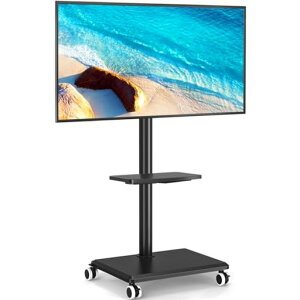 Rfiver�e���r�X�^���h�L���X�^�[�t��tv�X�^���h27-55�C���`�Ή��Ǌ񂹃e���r�X�^���h�n�C�^�C�vtvstand�������ߍ��E35�x��U��ؐ��x�[�X�ω׏d40kgVESA100x100-400x400mm�ƒ�I�t�B�X�p