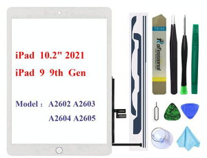 iPad9��9����2021A2602A2603A2604A260510.2�C���`�����p�X�N���[���f�W�^�C�U�[����(LCD�͊܂܂�܂���)�z�[���{�^���t��+�v���C���X�g�[���ڒ���+�c�[���Z�b�g(�z���C�g)