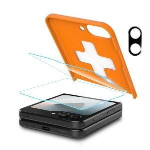 iXinQu Galaxy Z Flip6 �p �K���X�t�B���� (2����)+�J�����t�B���� (1����) �K�C�h�g�t��