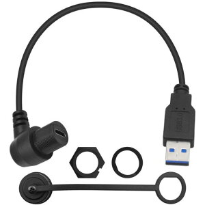 Duttek L���^USB Type C USB3.0�p�l���t���b�V���h���P�[�u�� USB 3.0�I�X����USB Type C���X �ԃ_�b�V���{�[�h�}�E���g�h���P�[�u�� �� �{�[�g �I�[�g�o�C�p (1�t�B�[�g/30cm)
