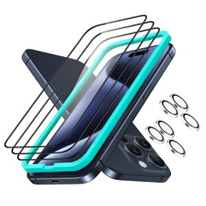 �y�����K���X�E3+2�Z�b�g�zESR��phone15promax�K���X�t�B����3�{�ČR�K�i�ی�iPhone15ProMax�p���^�t�������K���XArmorite�ی�Z�b�g�ϏՌ��S�ʕی���t���ȒP�t���[��iphone15pro