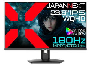 JAPANNEXT 23.8�C���` IPS�p�l�� 180Hz WQHD(2560x1440)�𑜓x �Q�[�~���O���j�^�[ JN-IPS238G180Q HDMI DP HDR 1ms(GTG/MPRT) sRGB 100% PS5 120Hz �y2�N�ۏ؁z
