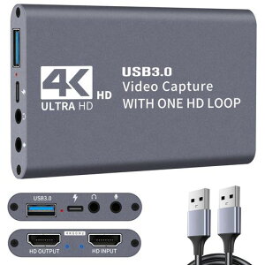 C.CURTING 4K@60Hz HDMI �L���v�`���[�{�[�h USB3.0 60FPS �Q�[���L���v�`���[ �r�f�I �t��HD �r�f�I�L���v�`���[ ���� �Q�[���������z�M�A��c�A���C�u�r�f�I�z�M�A��ʋ��L�A�^��ɓK�p Switch�AXbox