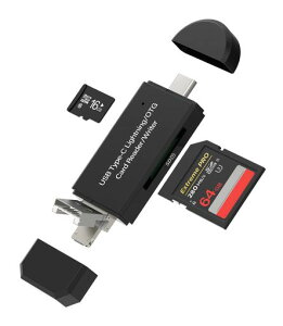 ACtHMicroSDJ[h[_[USBC}CNSDCgjOPCType-CϊA_v^[(4in1)AbvLightningAndroidMicro