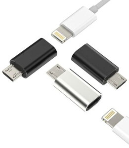 �A�b�v�����C�g�j���O���X��MicroUSB�I�X�[�d��A�_�v�^(3�Z�b�g)Lightning���A���h���C�h�}�C�N��USB�ϊ���Ή�iPhone�P�[�u��Android�v���O�����Ղ��[�����ӂ���ϊ��X�}�[�g�t�H���R�l�N�^�c