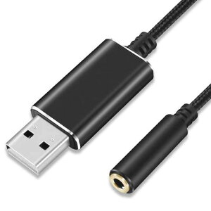 USB 3.5mm ���X �I�[�f�B�I �ϊ� �P�[�u�� BEADY USB�O�t�� �T�E���h�J�[�h �X�e���I �I�[�f�B�I�A�_�v�^�[ 4�� �}�C�N�@�\�Ή� Windows Mac Linux PC �p�\�R�� �u���b�N ����20�Z���`