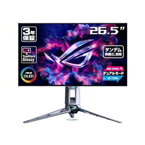 ROGSwiftOLEDPG27AQWP-W/�Q�[�~���O���j�^�[/26.5�C���`/�𑜓x2560x1440/�^���f���L�@EL�p�l��/QHD540Hz�AHD720Hz�̐ؑւ��\/0.02ms�̍�������/VESA