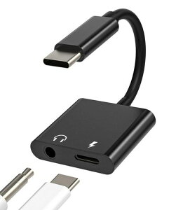 USB-C to 3.5mm�C���z���A�_�v�^�[�h���O��(2in1)DAC�I�[�f�B�I&�[�d�W���b�N Type-C AUX�X�v���b�^�[�R�[�h �Ή�Samsung Galaxy S21/S22/FE/Ultra/Note10/S10�A�APixel�A�Ή�iPad
