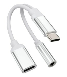 USB-C to 3.5mm�C���z���A�_�v�^�[�h���O��(2in1)DAC Type-C�[�d�X�v���b�^�[ �Ή�Samsung Galaxy�APixel�A�A�Ή�iPhone15 Pro Max Plus�A�Ή�iPad Pro/Air/Mini
