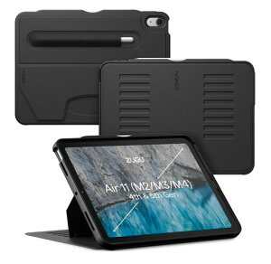 ZUGU CASE iPad Air �P�[�X 11�C���` (M4 2026 & M3 2025 & M2 2024) / 10.9�C���` ��5���� & ��4���� (2022 / 2020) �ɔ� �����Ռ��ی� 8�i�K�X�^���h�@�\ �y���z���_�[