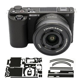 カメラ保護レザーフィルムカメラ本体保護フィルムSonyZV-E10カメラ+SELP165016-50mmレンズ用3M材料マトリックスブラック