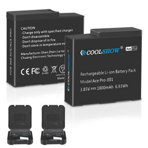 COOLSHOWInsta360Ace/AcePro�o�b�e���[�����p1800mAh2��Insta360Ace/AcePro�J�����ƌ݊���������܂�