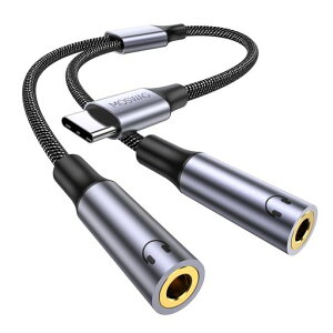 MOSWAG USB Type-C �f���A�� 3.5mm �w�b�h�z�����z�P�[�u�� �I�[�f�B�I�ϊ��A�_�v�^ 25cm