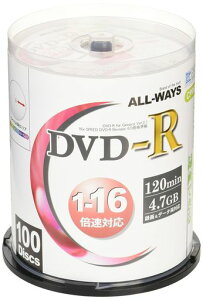 ALL-WAYSDVD-R4.7GB1-16�{���Ή�CPRM�Ή�100���f�W�^�������^��Ή��E�X�s���h���P�[�X����E�C���N�W�F�b�g�v�����^�ł̃��C�h����\ACPR16X100PW