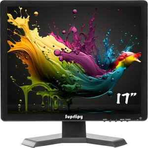 Suprlipy 17�C���`TFT LCD�h��CCTV���j�^�[ 1280x1024 4:3 �𑜓x �J���[�f�B�X�v���C�X�N���[�� HDMI/VGA/AV/BNC/MIC USB�|�[�g�Ή� �����R�� �������E�h�X�s�[�J�[�t�� �ƒ�p�h�ƃ��j�^�[�p