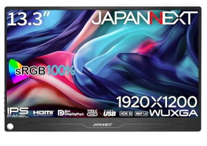 JAPANNEXT13.3�C���`���o�C�����j�^�[IPS�p�l��WUXGA1920x1200�𑜓x�X�}�[�g�P�[�X�t��(USB/TypeC/miniHDMI/MACPC�Ή�/�X�s�[�J�[����/sRGB100%/�����)