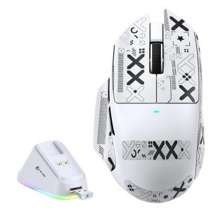 ATTACK SHARK V6 �Q�[�~���O�}�E�X 3���[�h ���C�����X Bluetooth/2.4GHz/�L�� �y�� 65g���y�� BK52820 �����\�`�b�v���� PAW3311���w�Z���T�[�ő�25,000 DPI 40G�����x ���C�[�d�h�b�N�t��