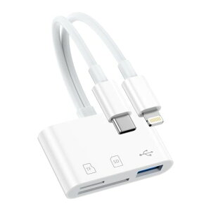 BioonisSD�J�[�h���[�_�[Lightning&TypeC�������J�[�h���[�_�[USB-COTG�P�[�u��5-in-1USB3.0/SD/MicroSD�ϊ��A�_�v�^5Gbps�����o�����f�[�^�]���ʐ^�ڍs�ݒ�s�v