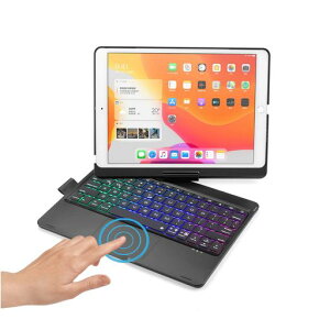 360�x��]iPad9iPad8iPad7iPadAir3Pro10.5�L�[�{�[�h�^�b�`�p�b�h���ڃo�b�N���C�g�P�[�X��̌^�܂���iPad��9/8/7����J�o�[�g���b�N�p�b�h�L�[�{�[�h�t���A�C�p�b�h�L�[�{�[�h�P�[�X