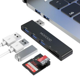 MOGOOD USBハブ 5-IN-1マルチポート USBアダプタ拡張ベース 1×USB 3.0、2×USB 2.0、SD/TFカードリーダー付き、ノートパソコン、キーボード、マウス、MACBOOK AIR、MAC PRO、IMAC、SURFACE