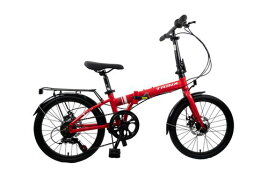 TRINX(トリンクス)【折りたたみ自転車】軽量14kgアルミフレーム20インチWディスクブレーキ6速本格小径車LIFE2.0通勤通学レッド