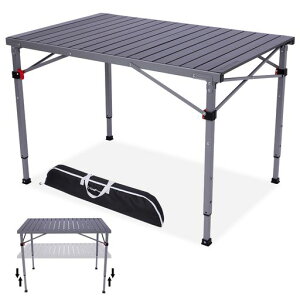 KingCamp�L�����v�e�[�u���܂肽���݃��[����4~6�l�p�傫���A�E�g�h�A�e�[�u��3�i�K���������ω׏d120kg�y�ʃA���~�V���[�ܕt���o�[�x�L���[�s�N�j�b�N107x70cm