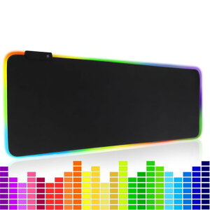 ��^ led RGB ����Q�[�~���O�}�E�X�p�b�h���ɔ��� �����̂��� ���t�F�b�`�����h�� ����~�� �Q�[�����y�̎��^���N�e�B�u���A�v����, 800mm x 300mm (�u���b�N)