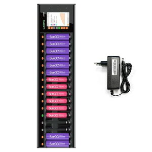 LIMETA 16�X���b�g�}���d�r�[�d�� LCD�t���A�P3�`�E�P4�` 16�{�����[�d�\�A�Ɨ��X���b�g�Ή��ANiMH/NiCd/NiZn/Li-ion/LiFe �[�d�r�Ή��AType-C���̓|�[�g���ځA�R���p�N�g�݌v