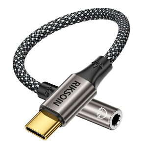 RIKSOIN USB-C to 3.5mm �C���z���ϊ��A�_�v�^�[ �⃁�b�L���c USB-C�C���z���W���b�N�ϊ��A�_�v�^�[ DAC���� �i�C�����҂ݍ��ϋv�P�[�u�� �C���z��/�w�b�h�z��/�}�C�N/�X�}�[�g�t�H��/�^�u���b�c