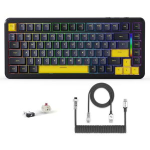 ATTACK SHARK M86 82�L�[���C�A�E�g �K�X�P�b�g�}�E���g ���J�j�J���L�[�{�[�h ���C�����X 1.2mm��w�����V���O���L�[�X���b�gPCB�{�[�h 5�w�p�b�hHIFI�� 3�FOEM�L�[�L���b�v (�X�^�[�u���b�N)