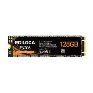 EDILOCA EN206 SSD 128GB M.2 2280 3D NAND�t���b�V������ SATA III 6Gbps �G���[�����@�\ �����d�� �ϏՌ� �����^SSD 3�N�ۏ� (128GB)