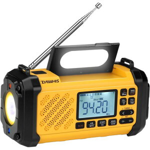 ZHIWHIS �h�Ѓ��W�I FM/AM/SW/VHF/���C�hFM�Ή� �����d�� ���/�\�[���[/USB-C�[�d�y10000mAh/USB�Đ�/�f�W�^�����v/�ڊo�܂����v/�^�C�}�[/�v���Z�b�g/SOS�A���[�g/�����A���e�i�z�g�я��^ �k�� ��c