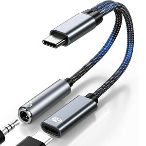 2in1 USB Type C to 3.5mm �P�[�u�� �C���z���ϊ��A�_�v�^ ��� �[�d�������y�Đ� DAC���� PD 60W �����[�d Hi-Fi���� ���ϋv �i�C�����҂� �d�b/���ʒ���/���y�Ή� i-Phone16 Galaxy Pixel 8