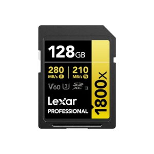 Lexar128GB�v���t�F�b�V���i��1800xUHS-IISDXC�������[�J�[�h(�S�[���h�V���[�Y)�B