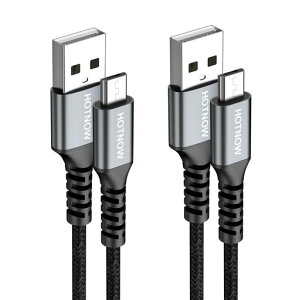 HOTNOW Micro USB�P�[�u�� 2m 2�{�A 100cm Android�[�d��P�[�u���f�[�^���������Galaxy S6 S7�AHTC�ALG�ASony�APS4�AMP3�A�^�u���b�g�Ȃǂ̃}�C�N���f�o�C�X�p�̍����[�d�i�C�����ґg�R�[�h