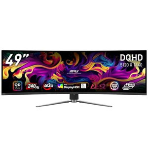 MSI�p��QD-�L�@EL�Q�[�~���O���j�^�[MPG491CQPXQD-OLED49�C���`/DQHD/QD-OLED�p�l��/240Hz/0.03ms(GTG)/�n�[�h�E�F�A�u���[���C�g�J�b�g/DisplayHDRTrueBlack