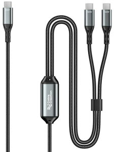 CableCreationUSBC�P�[�u��2-in-1C�^�C�v6ft/1.8���[�g���E�f���A��USB-C�ϊ��A140W�ő�PD�[�dTypeC�X�v���b�^�[iPhone