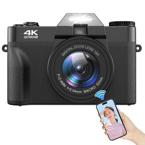 Moledro�X�}�z�ɑ����f�W�^���J����4K�f�W�J��WIFI�]���@�\4800����f180�x��]�f�B�X�v���C32GB�}�C�N��SD�J�[�h�t��16�{�f�W�^���Y�[���I�[�g�t�H�[�J�X�@�\�E�F�u�J����HDMI�o�͎��B��c