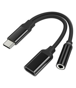 USB-C to 3.5mm�C���z���[�d�A�_�v�^�[(2in1)�Ή�Samsung Galaxy�A�Ή�iPhone 15 Pro Max Plus�A�Ή�iPad 10 Air4 5 Mini6 DAC Type-C�W���b�N �I�[�f�B�I�X�v���b�^�[