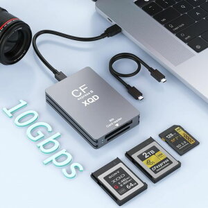 CFexpress Type b�J�[�h���[�_�[ 5 in 1 xqd�J�[�h���[�_�[,USB C/USB A �^�C�vb 10Gbps USB3.2 Gen2 �ő�2TB CFexpress/XQD/SD�J�[�h���[�_�[(CFexpress Type B+SD