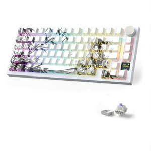 ATTACK SHARK X820ULTRA ���C�����X ���J�j�J���L�[�{�[�h �J�X�^�� �Q�[�~���O�L�[�{�[�h 3WAY�ڑ� LED�f�B�X�v���C �m�u�t�� QMK 5�w�p�b�h �K�X�P�b�g�}�E���g �z�b�g�X���b�v�Ή� RGB�o�b�N���C�g